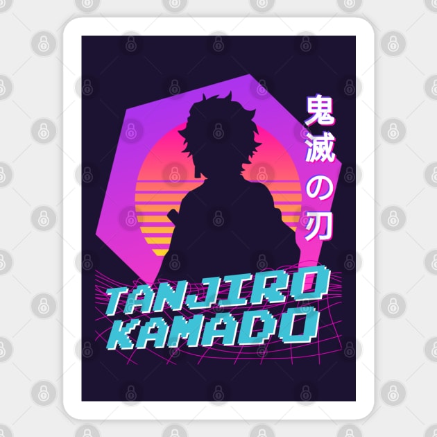 Tanjiro Kamado - Vaporwave Sticker by The Artz